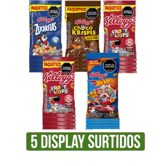 5Display (Zucaritas x30gr/Choco Krispis x30gr/Froot Loops x25gr/Hot Wheels x25gr)