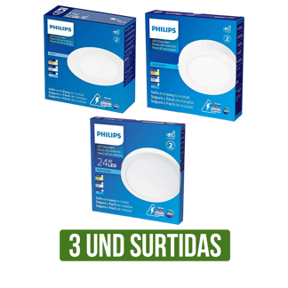 3Un Surtido Panel Led Philips Empo Luz Blanca(6W 4/12W 6/18W 8/24W 11/12W 6/18W 8/24W 11)