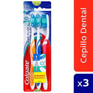 Cepillo Dental Colgate Triple Acción Mediano 3cepillos Empaque Económico