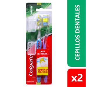 Cepillo Dental Colgate Twister Medio 2cepillos gts 2Portacabezas