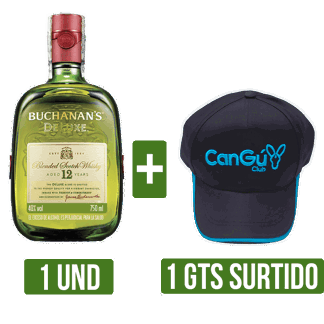 Whisky Buchanan´s D´Luxe x750ml Gts Gorra (Celeste/Rosada)