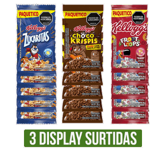 3Dp (Zucaritas x30gr/Choco Krispis x30gr/Froot Loops x25gr)