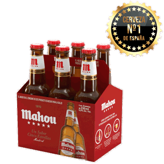 Cerveza Mahou 5 Estrellas x6 Botellas x330ml