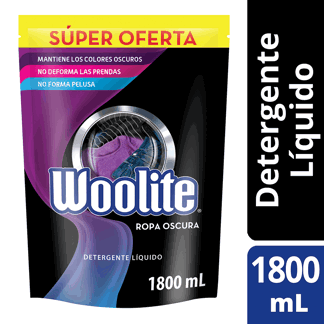 Detergente Woolite Liquido KRT Ropa Oscura Doy Pack x1800ml