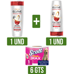 Shampoo ReparaTotal5 x370ml + Acondicionador ReparaTotal5 x370ml Gts 6Un Papel H Scott Rindemax