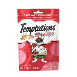 Snack Para Gato Temptations Mixups Sabor Pollo, Hígado Y Ternera x28.3gr