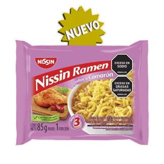 Pasta Precocida Nissin Ramen Sabor A Camarón x85gr