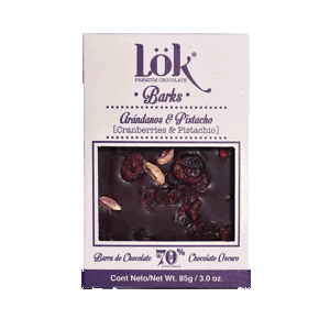 Chocolate Bark Lok Arandanos Y Pistacho x85gr