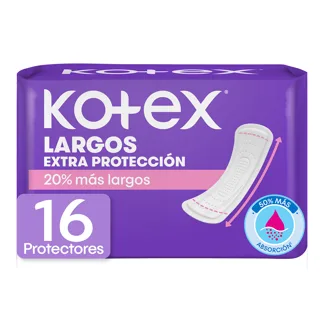 Protectores Kotex Diarios Largos x16 Protectores