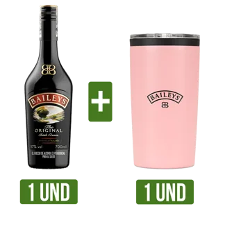 Crema de Whisky Baileys x700ml Gts Termo Metálico Rosado