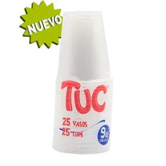 Vaso Tuc 9 Onzas Tapa Transparente x25Un