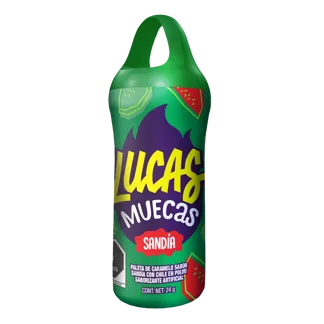 Paleta De Caramelo Lucas Muecas Sabor Sandia x24Dp x10Un x24gr