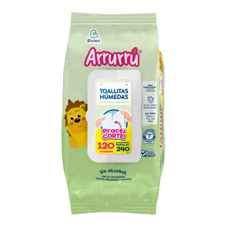 1 Und Toallitas Húmedas Arrurrú Extra Acolchaditas Aloe & Manzanilla x120 Toallitas UNI