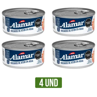4Und Atún Alamar Bocados Agua x140gr