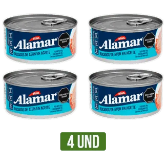 4Und Atún Alamar Bocados Aceite x140gr