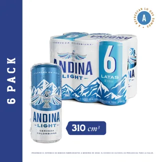 Cerveza Andina Light Lata SixPack x6Un x310ml