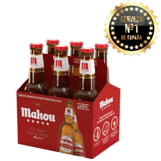 Cerveza Mahou 5 Estrellas x6Un x330ml