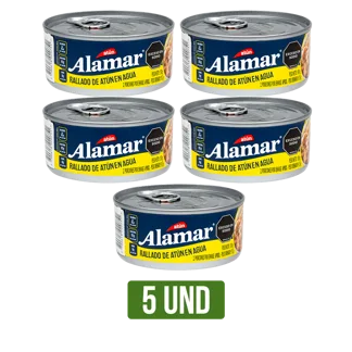 5 Und Atún Rallado Alamar En Agua x150gr