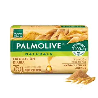 Palmolive Jabón de Tocador Natural Blanco-Avena/Azúcar Morena. Barra 75gr. (12 unidades)