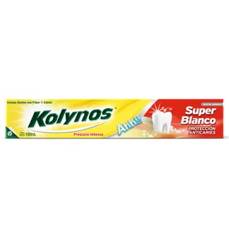 Kolynos Crema Dental Super Blanco Grande. Tubo 100ml.