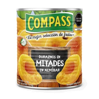 Compass Duraznos Mitades. Lata 3Kg