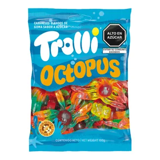Trolli Octopus x 100gr. (Pulpo). Display 12 unidades.