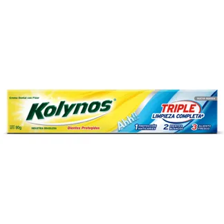 Kolynos Crema Dental Triple Limpieza Completa. Tubo 90gr.