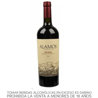 Alamos Malbec Vino Tinto Botella 750ml.
