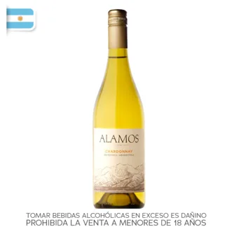 Alamos Chardonnay Vino Blanco Botella 750ml.