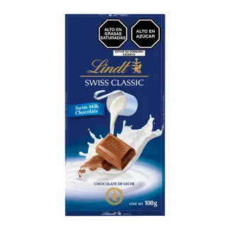 Lindt Swiss Clas Milk 100gr. Display 12 unidades.