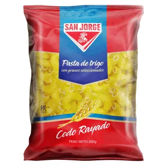 San Jorge Fideo Codo Rayado x 250g.