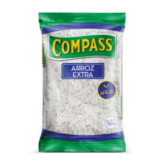 Compass Arroz Extra Añejo. Bolsa 750g.
