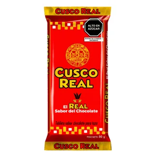 Cusco Real Tableta Sabor Chocolate (Tradicional) 80gr. Display 12 unidades.