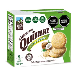 Incasur Galleta Quinua Coco 30gr. Display 06 unidades.