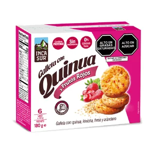 Incasur Galleta Quinua Fruto Rojo 30gr. Display 06 unidades.
