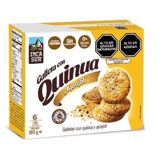 Incasur Galleta Quinua Ajonjolí 30gr. Display 06 unidades.