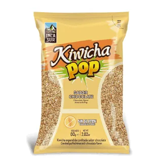 Incasur Cereal Kiwicha Pop Sabor Chocolate. Bolsa 80gr.