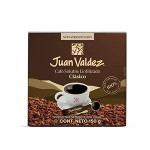 Juan Valdez Sticks Café Soluble Liofilizado Regular 1.5gr. (Display x 100 sobres)