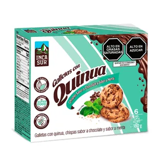 Incasur Galleta Quinua Choco Menta 30gr. Display 06 unidades.