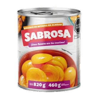 Sabrosa Durazno en Mitades Lata 820gr.