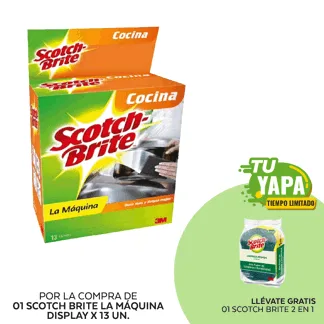 "Scotch Brite Esponja La Máquina Display x 13. (01 display) - GRATIS: 01 Scotch Brite Esponja ""2 en 1"""