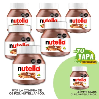 Nutella. Frasco 140g. (06 unidades) - GRATIS: 01 Nutella. Frasco 140g.