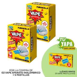 Vape Aparato Inalámbrico + 5 pastillas. (02 Tiras) - GRATIS: 01 Vape Pastilla x 12.