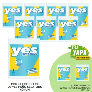 Yes Paño Secatodo. x 01 unidad. (08 unidades) - GRATIS: 02 Yes Paño Secatodo. x 01 unidad.