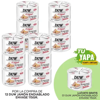 Duw Lata Jamón Endiablado. Envase 115g. (12 unidades) - GRATIS: 01 Duw Lata Jamón Endiablado. Envase 115g.