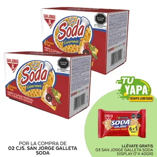San Jorge Galleta Soda. (02 Cajas) - GRATIS: 03 San Jorge Galleta Soda. Display (7 x 40gr).