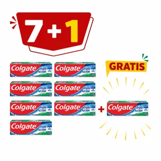 Colgate Crema Dental Triple Acción. Tubo 150ml.( 7 unidades)- GRATIS: 01 COLG CD TRIP ACCI 150ML BONIF