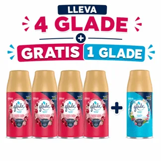 Glade Ambientador Automático Alegría Floral y Frutos Rojos Repuesto 175gr.(4 PIEZAS) - GRATIS: 01 GLD AUT PARAI AZUL RPTO 175GR BO