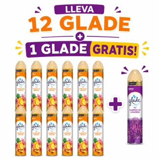 Glade Ambientador en Aerosol Hawaiian Breeze 400ml.(12 PIEZAS) - GRATIS: 01 GLD AE LVNDA 400ML BONIF