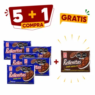 GN Galleta Rellenitas Coco. Display (8 x 36gr).(5 DISPLAY ) - GRATIS: 01 GN Galleta Rellenitas Chocolate. Display (8 x 36gr).
